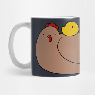 Brown Hen and Yellow Chick Mug